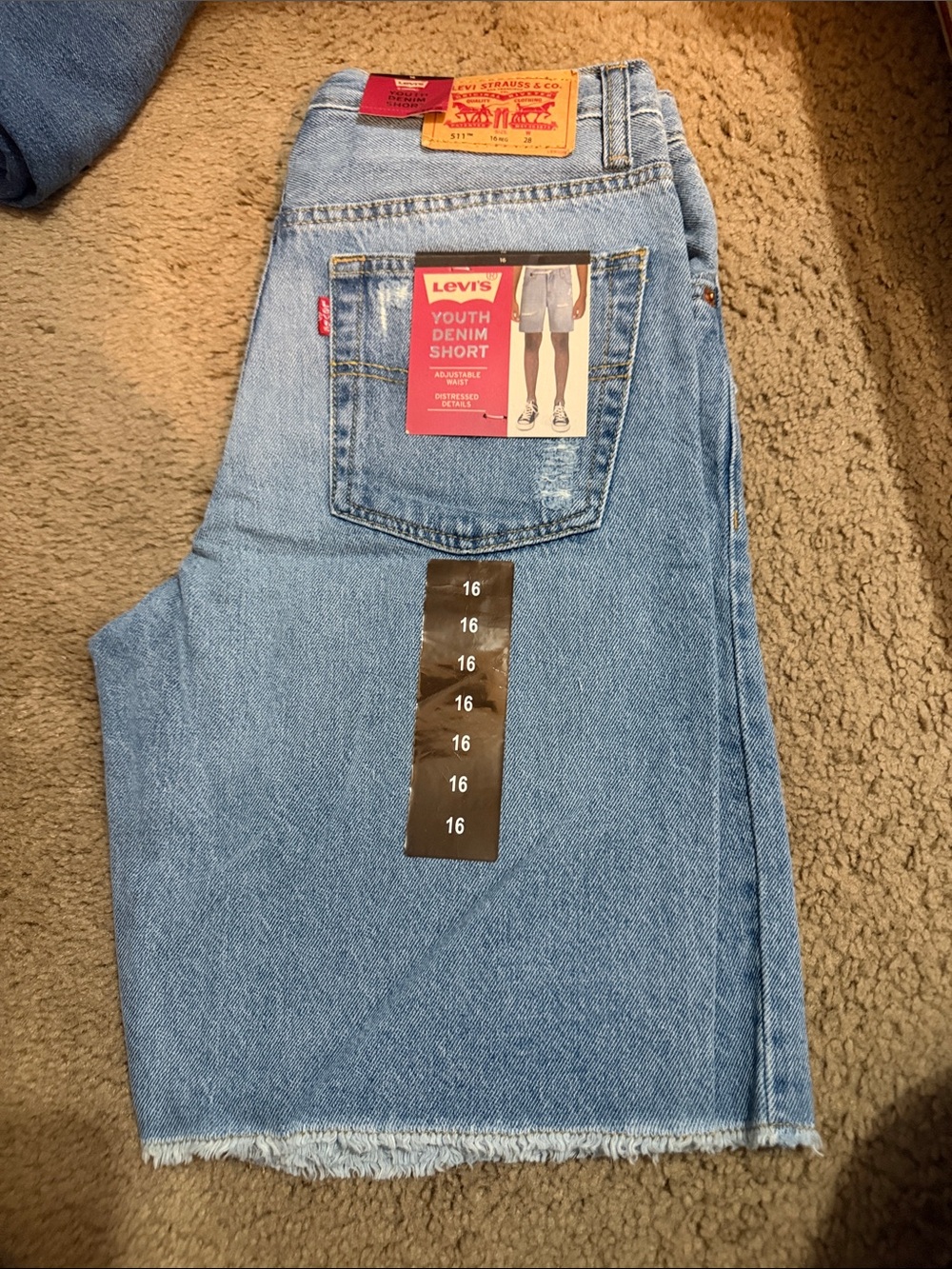 Levi's Light Blue Relaxed Boys Jeans Shorts